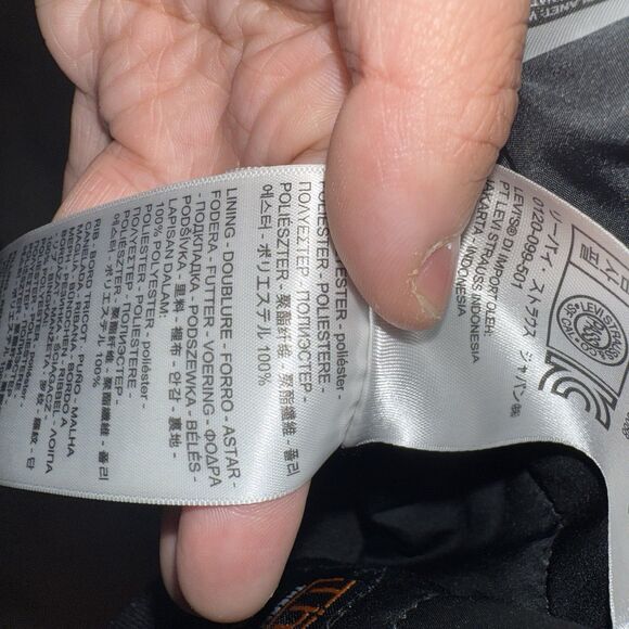 Levi's Men's Lined Thermore Full Zip Bomber Flight Jacket Black Sz Small - Picture 7 of 10